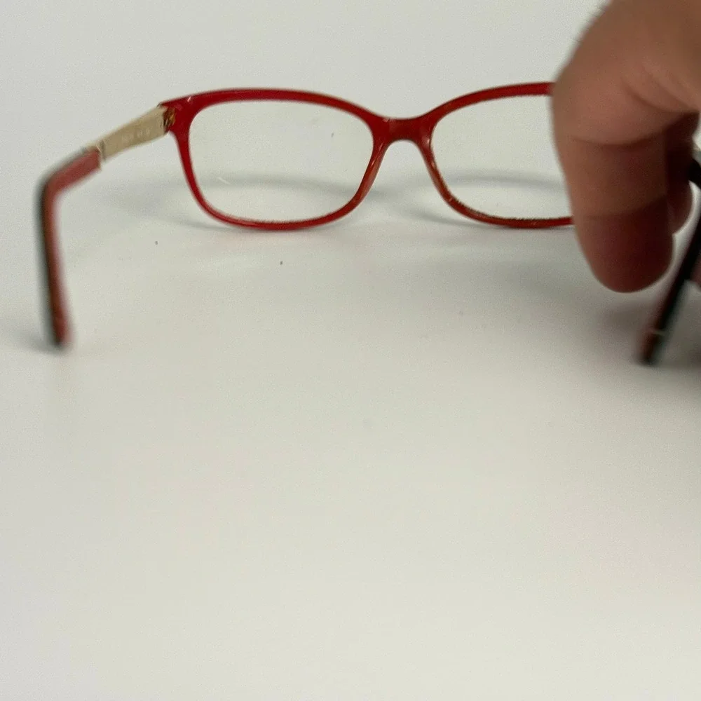 Kate Spade Angelisa S0X Tortoise Red Gold Rectangular Eyeglasses Frames 135mm